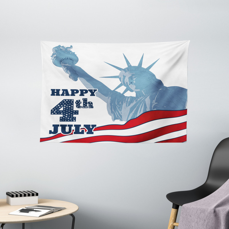 Lady Liberty Design Wide Tapestry