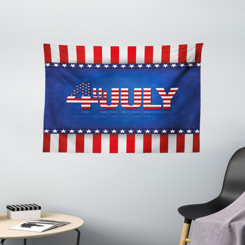 America Flag Pattern Wide Tapestry