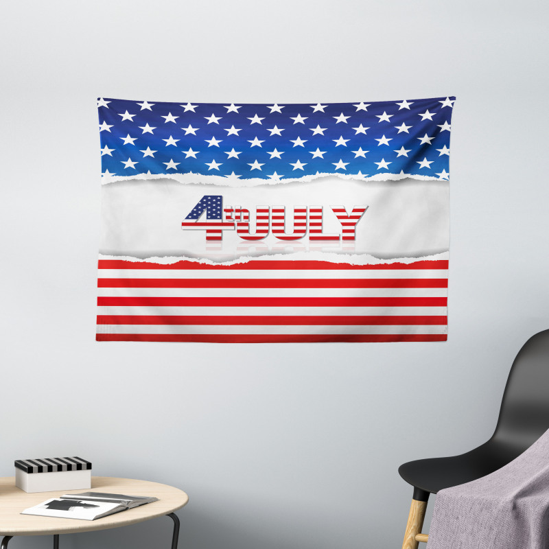 Patriotic Pattern Wide Tapestry