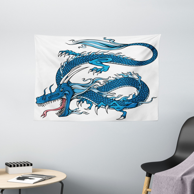 Dragon Myth Creature Wide Tapestry