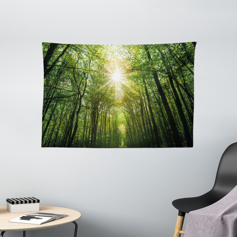 Summer Trees Upward View Wide Tapestry
