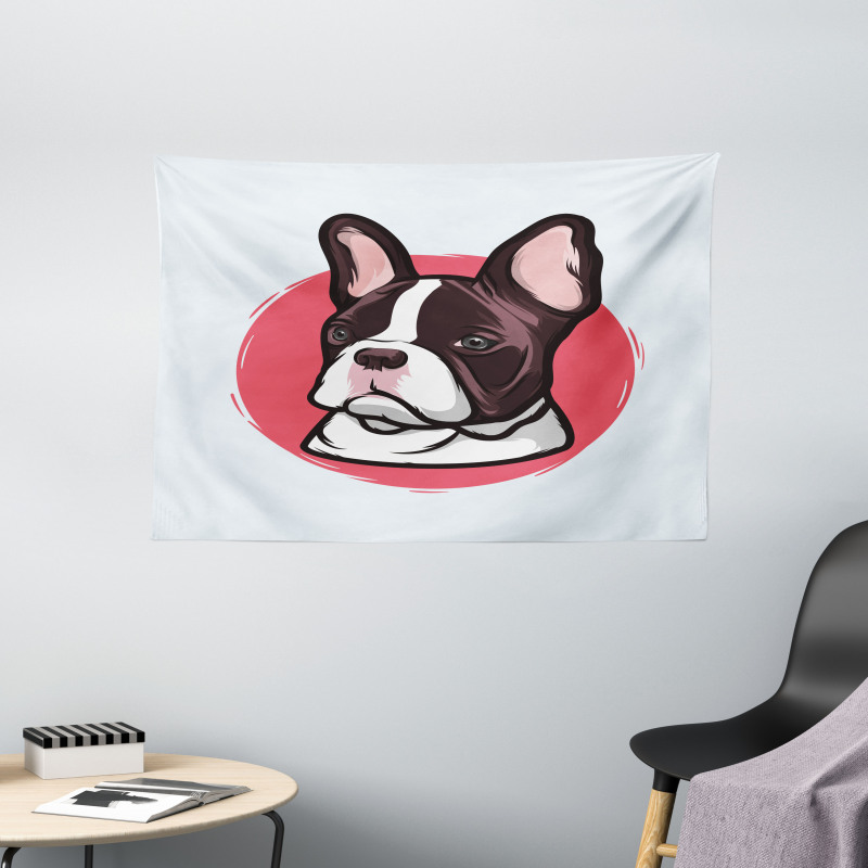 French Bulldog Hipster Wide Tapestry