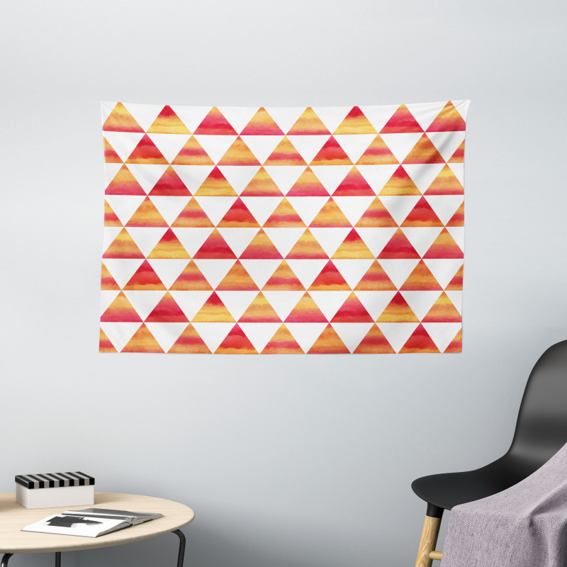 Triangle Geometric Art Wide Tapestry
