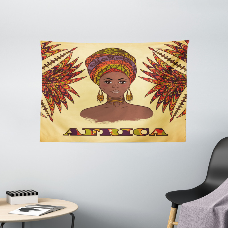 Turban Palms Cultural Wide Tapestry