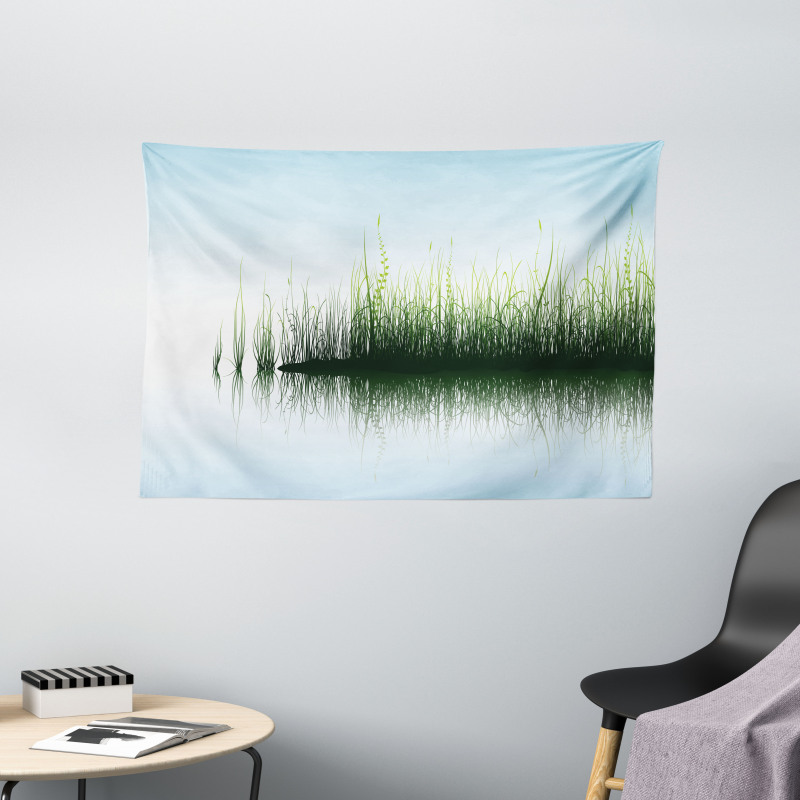 Spring Time Sunset Lake Wide Tapestry