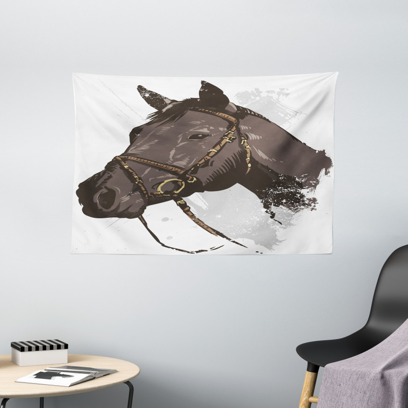 Wild Horse Portrait Wide Tapestry