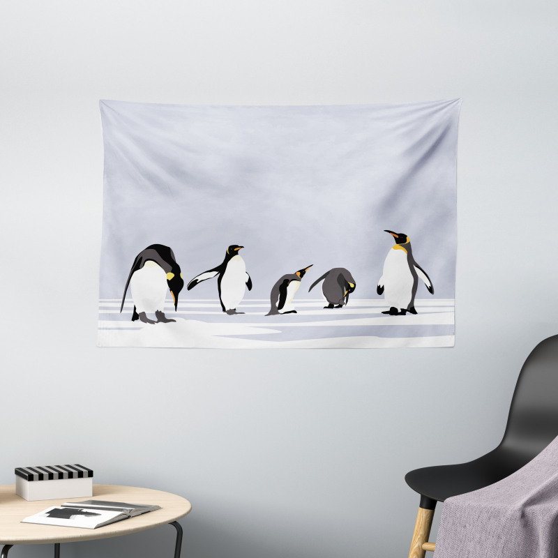 Polar Icy Land Winter Wide Tapestry