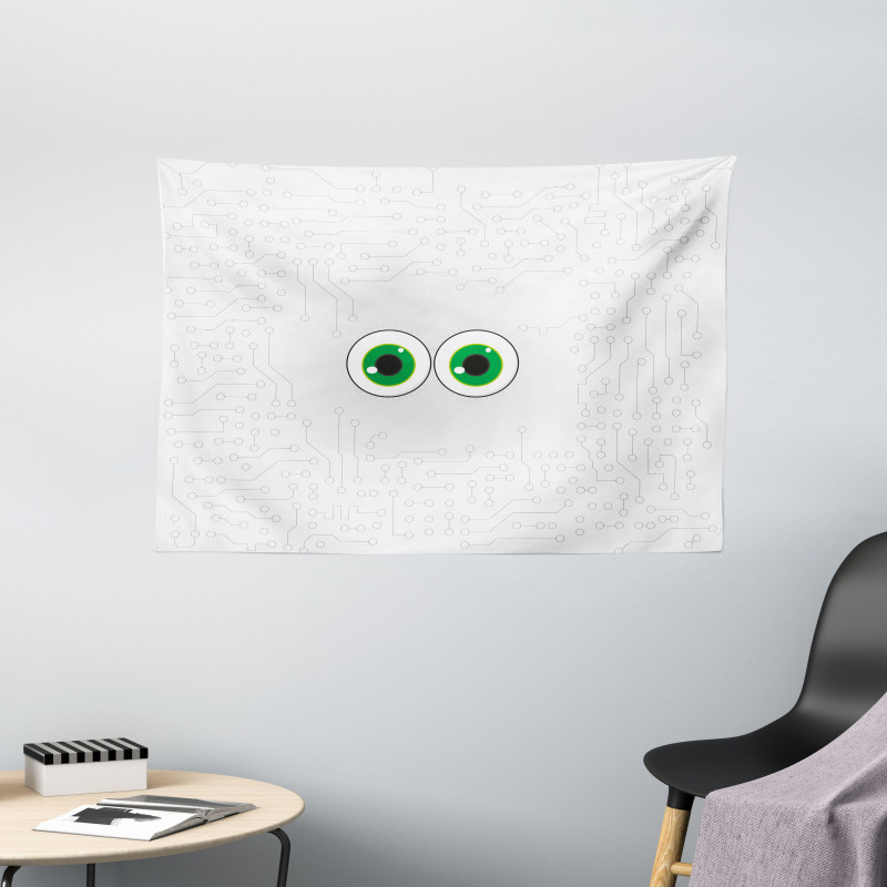 Eye Form Digital Picture Wide Tapestry