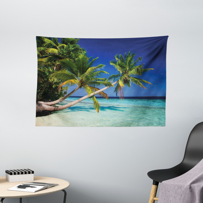 Exotic Maldives Beach Wide Tapestry
