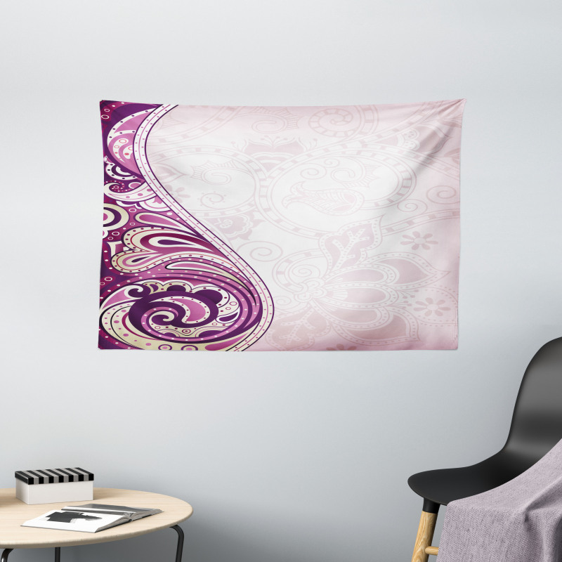 Swirled Petals Motif Wide Tapestry