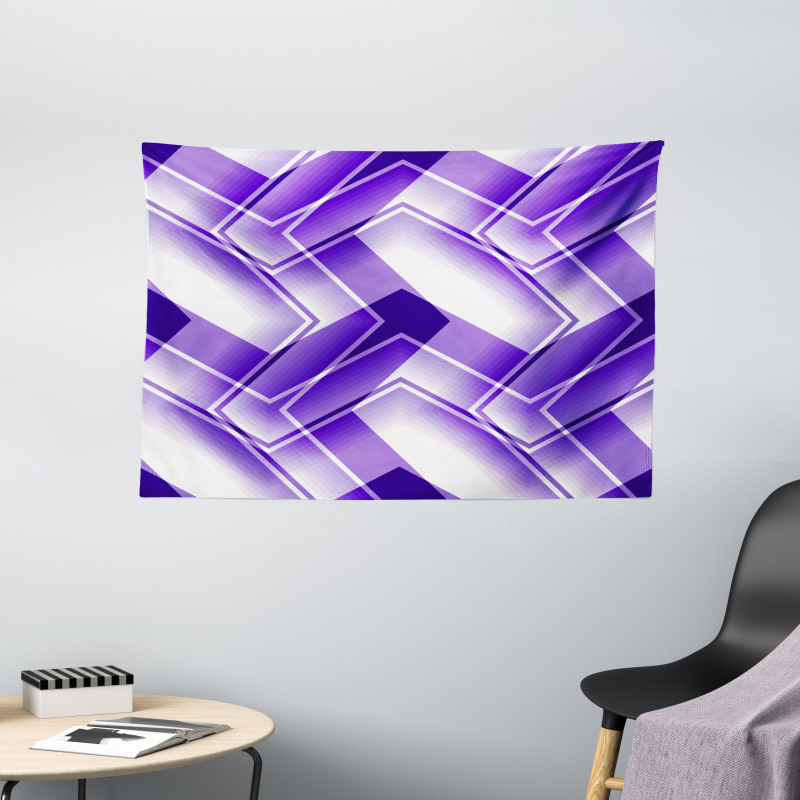 Trippy Digital Shapes Wide Tapestry