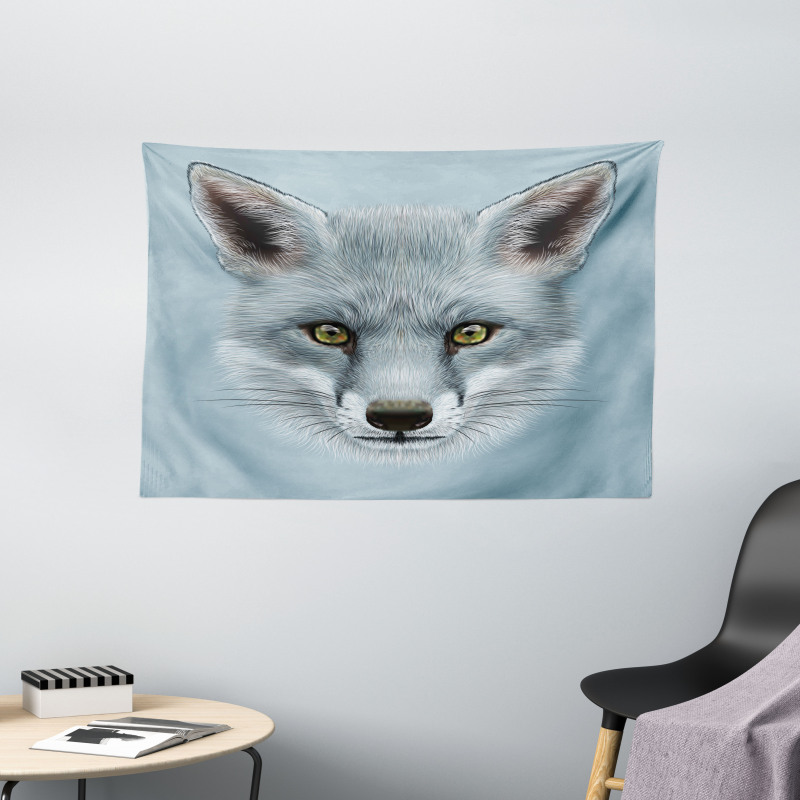 Fluffy Forest Creature Wide Tapestry