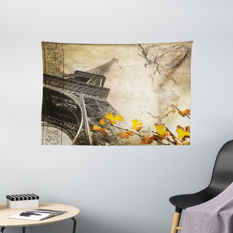Romantic Love Fall Wide Tapestry