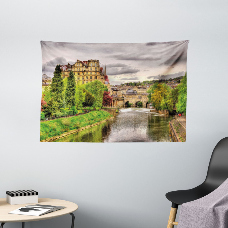 View of Bath River Wide Tapestry