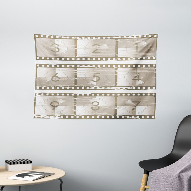 Numbers on a Film Strip Wide Tapestry