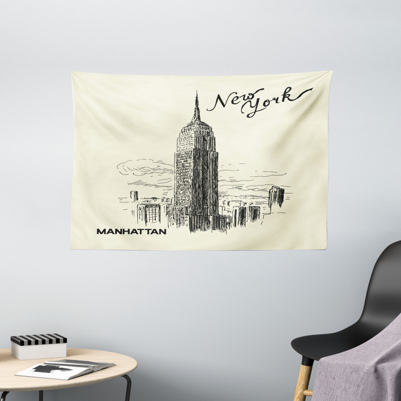 Urban Skyscrapers Wide Tapestry