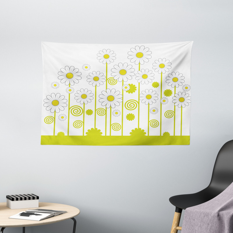 Daisises Flowers Garden Wide Tapestry