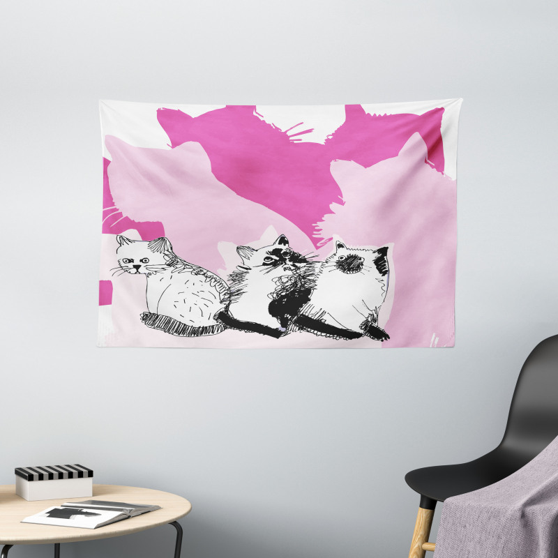 Baby Cats Kittens Wide Tapestry