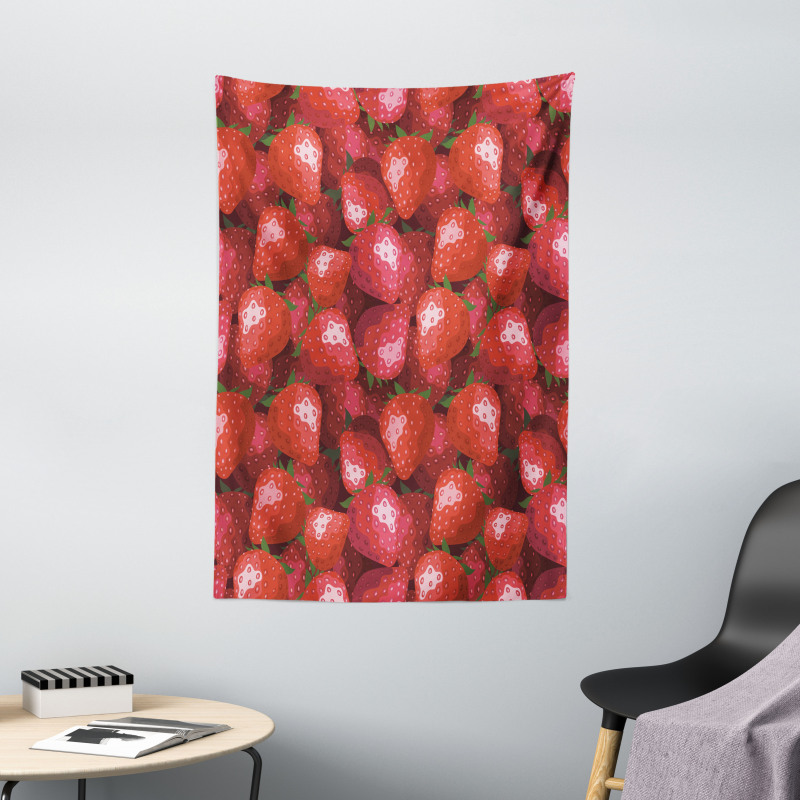 Strawberries Ripe Fruits Tapestry