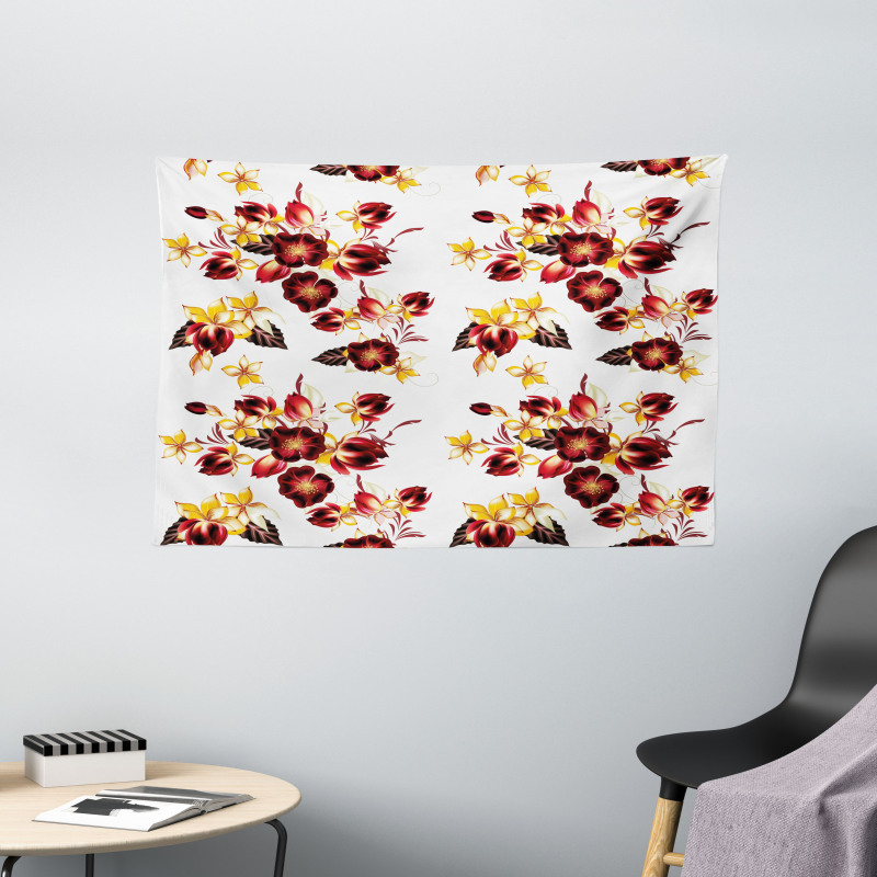 Seamless Floral Design Wide Tapestry