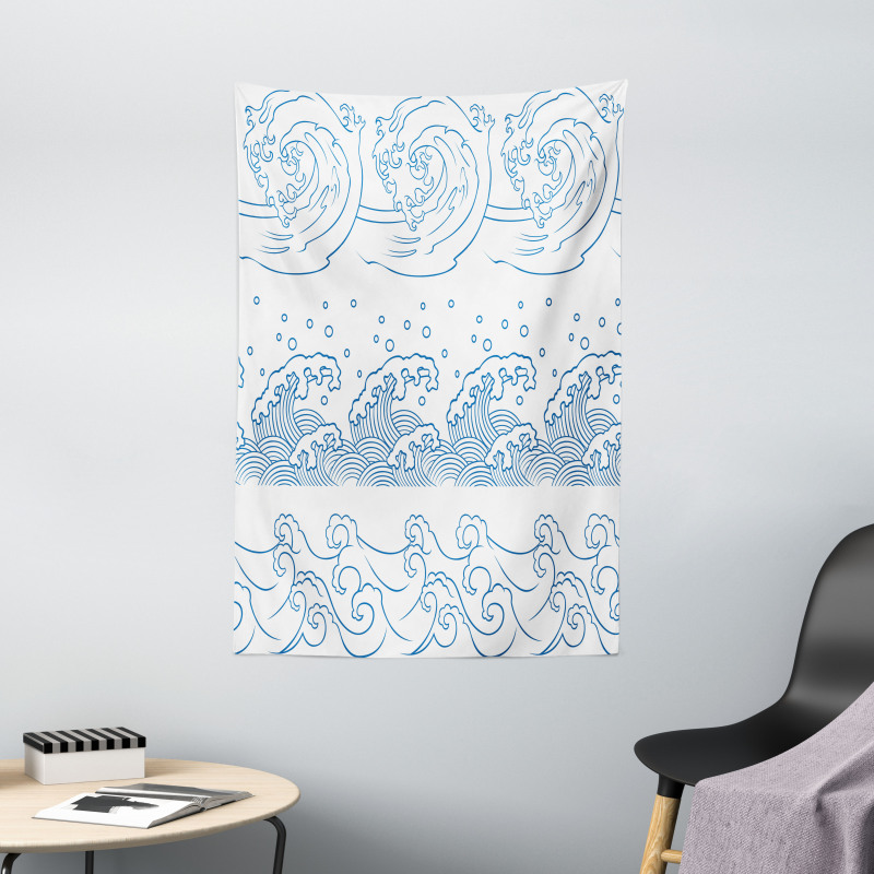 Japanese Kanagawa Wave Tapestry