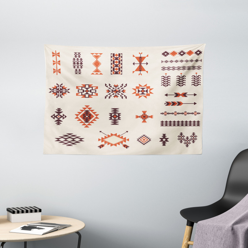 Aztec Pattern Wide Tapestry