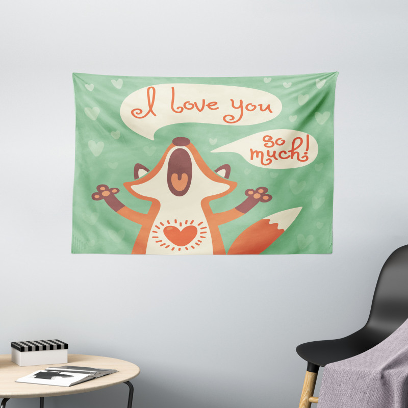 Fox Humor Romance Wide Tapestry