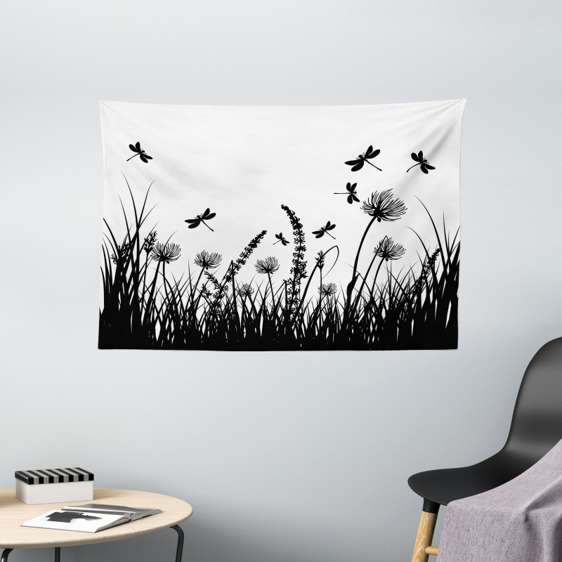 Grass Bush Meadow Spring Wide Tapestry