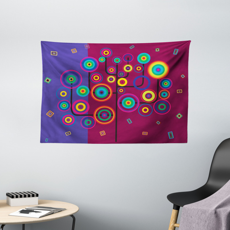 Geometric Tree Branches Wide Tapestry
