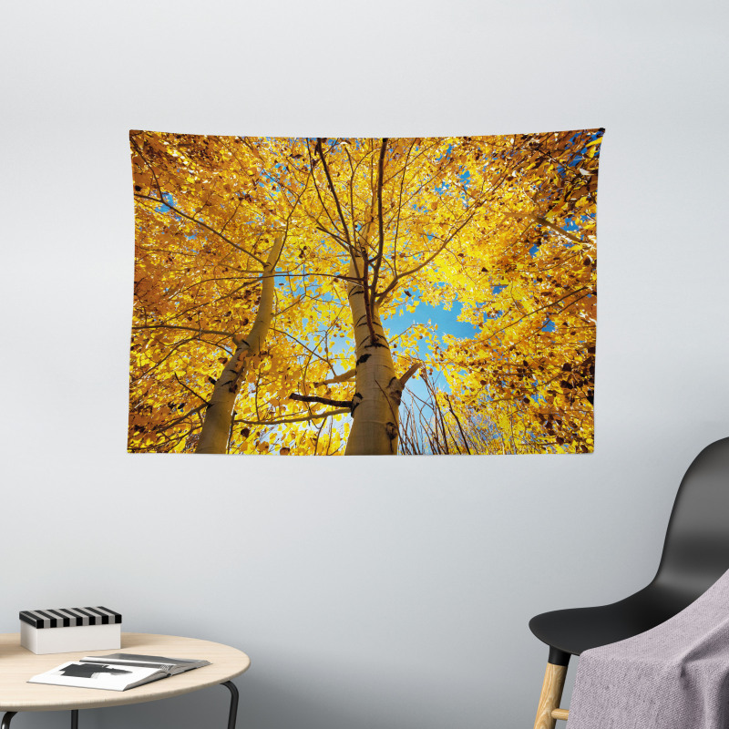 Autumn Trees Leaf Forest Wide Tapestry