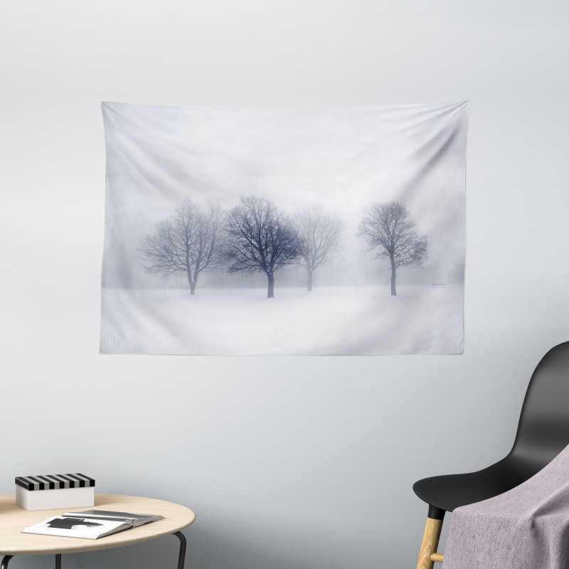 Winter Leafless Forest Wide Tapestry