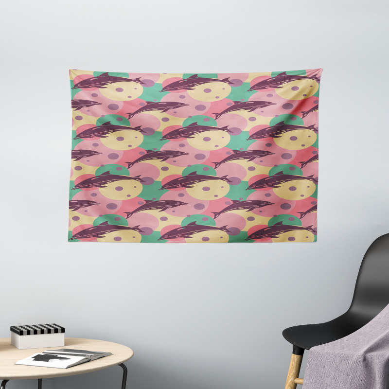 Dolphin Underwater Wide Tapestry