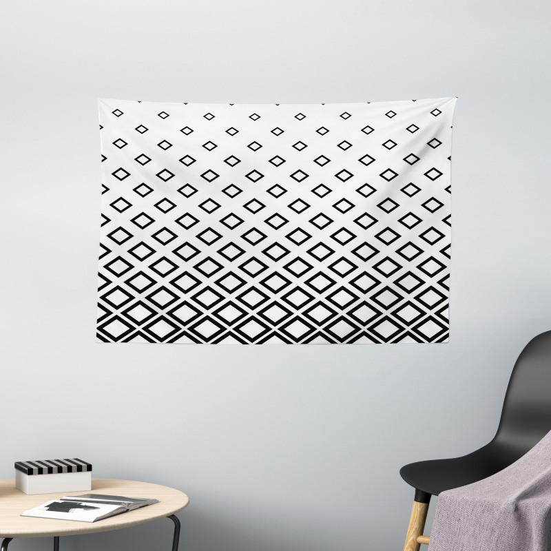 Square Pattern Art Wide Tapestry