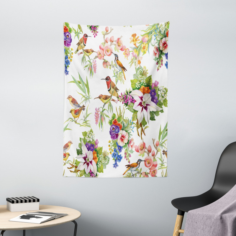 Exotic Spring Flowers Tapestry