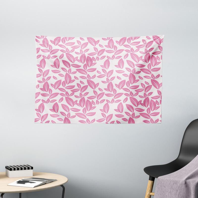Big Pink Petals Wide Tapestry