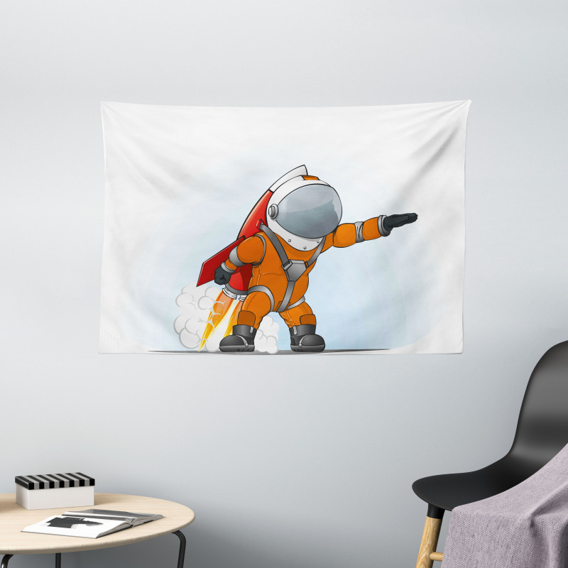 Astronaut Galaxy Journey Wide Tapestry