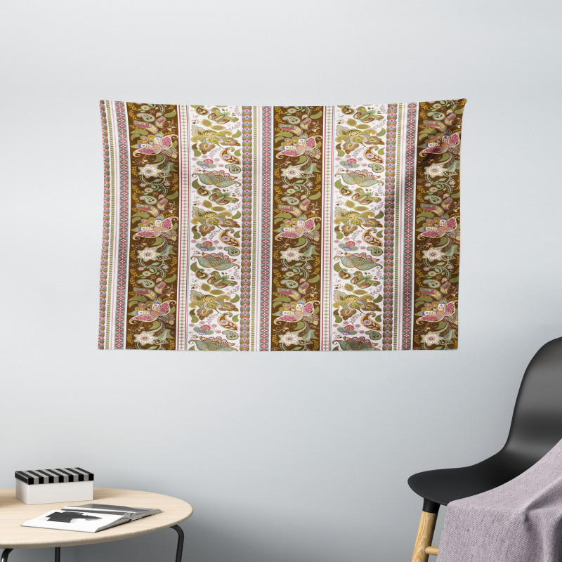 Persian Floral Pattern Wide Tapestry