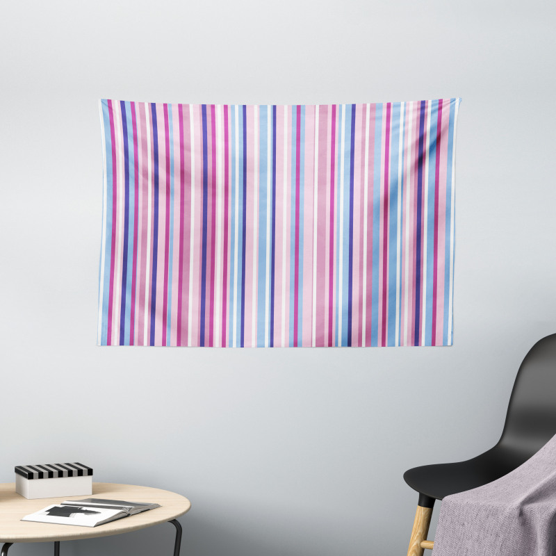 Colored Stripes Lines Wide Tapestry