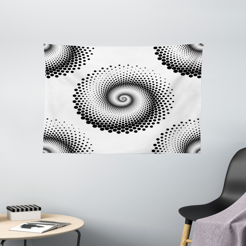 Spiral Dots Pattern Wide Tapestry