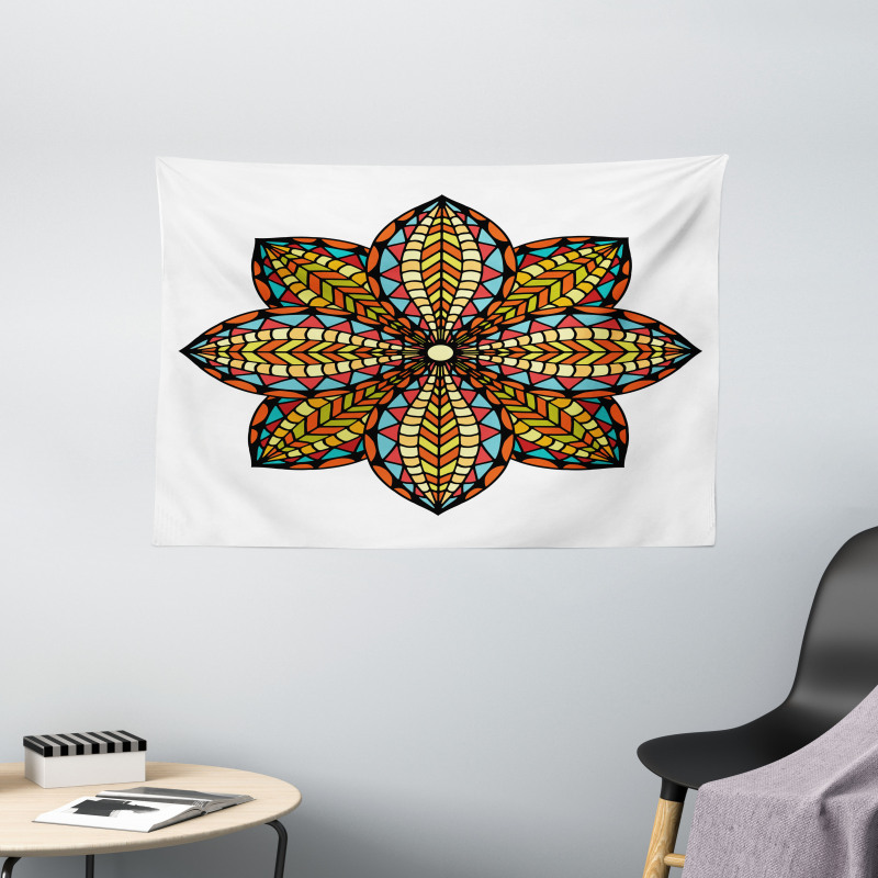 Colorful Floral Wide Tapestry