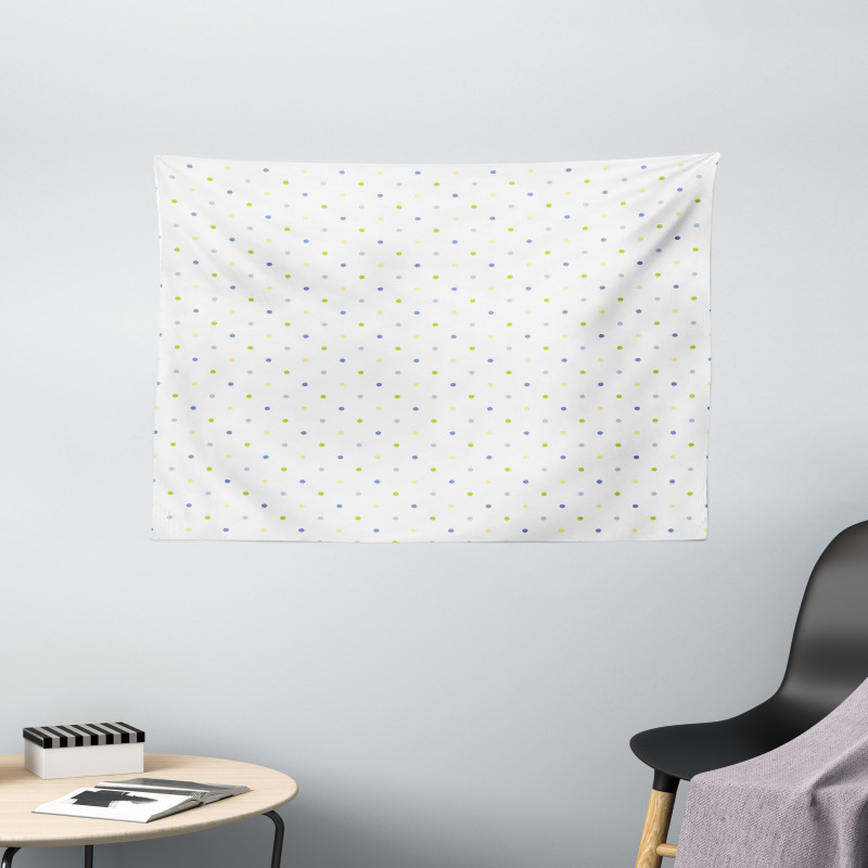Small Pastel Polka Dots Wide Tapestry