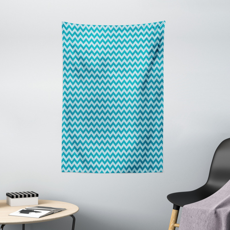 Sea Colored Zigzags Tapestry