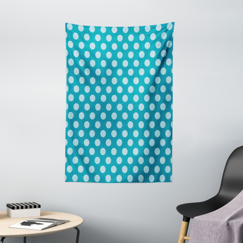 Polka Dots Soft Sea Colors Tapestry