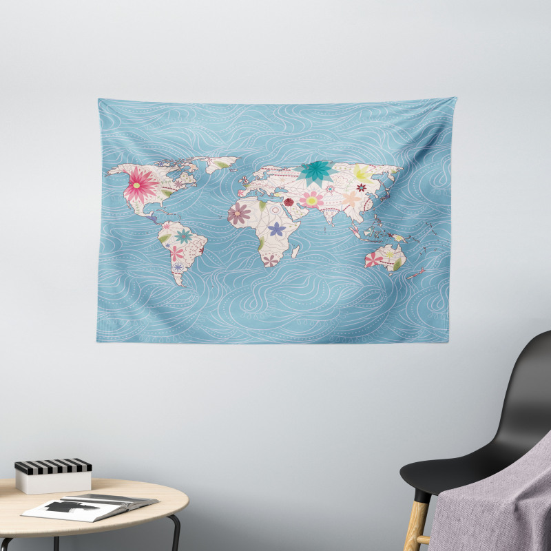 World Continents Wide Tapestry