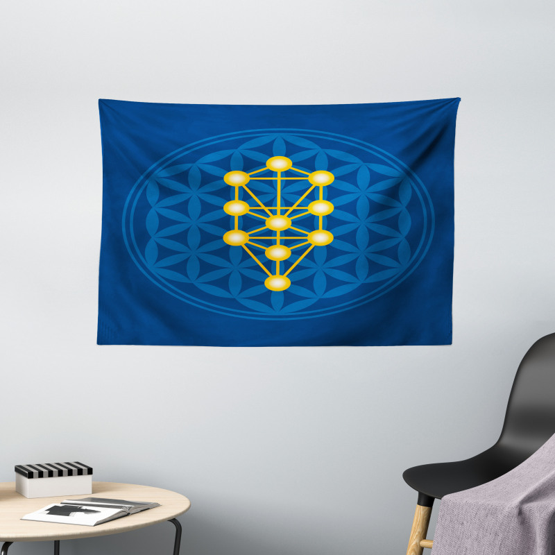 Flower of Life Pattern Wide Tapestry