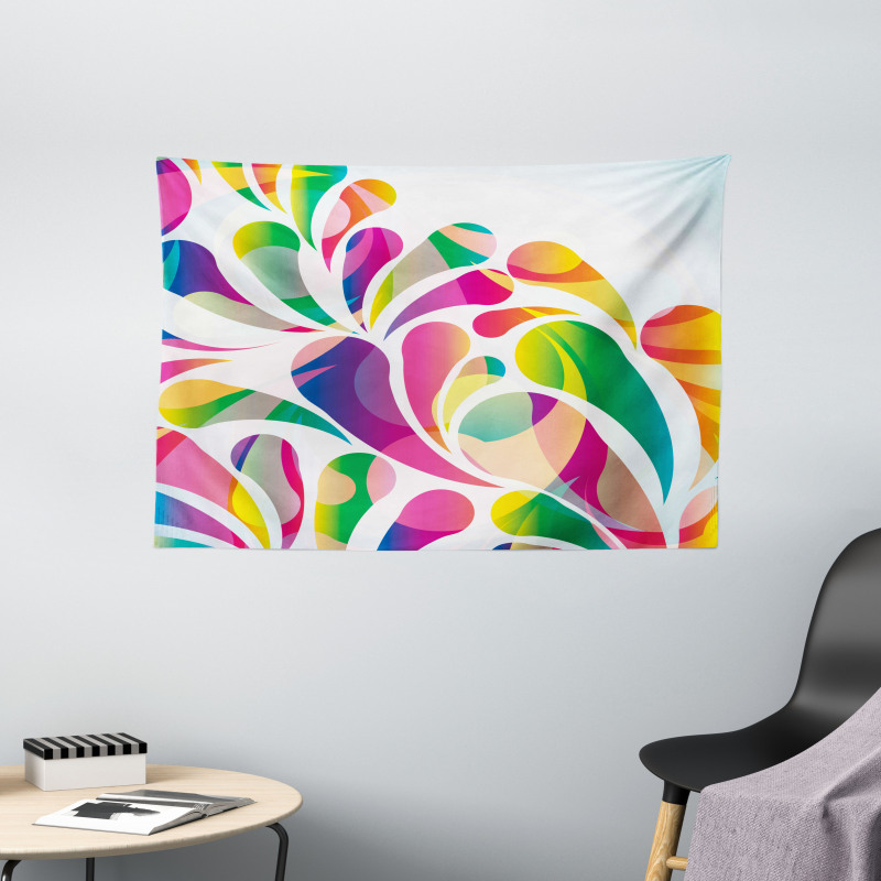 Leaf Shape Vivid Forms Wide Tapestry