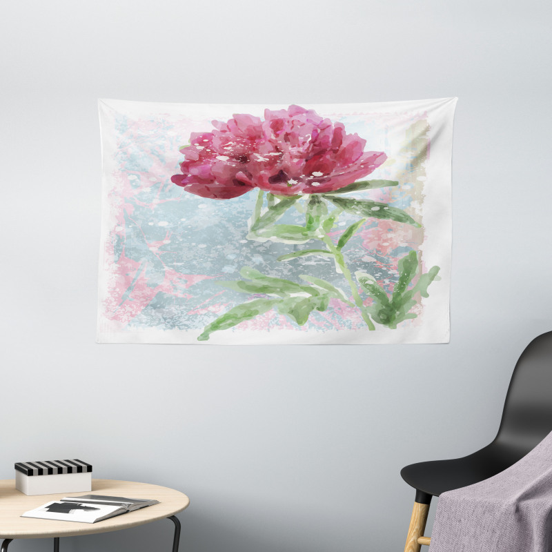 Peony Blossoms Growth Wide Tapestry