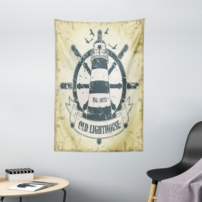 Ship Helm Wheel Retro Tapestry