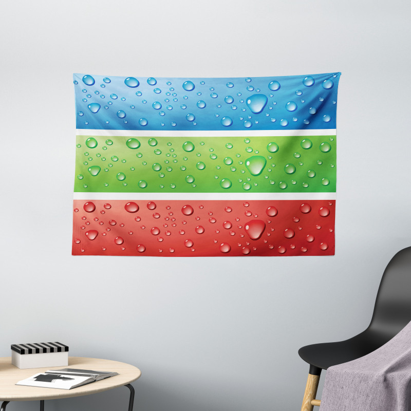 Water Drops on a Plastic Wide Tapestry