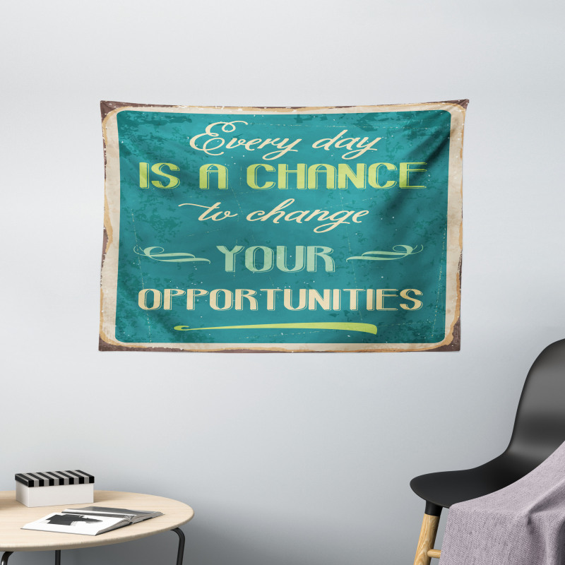 Motivational Retro Poster Wide Tapestry